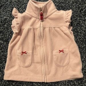 Carter's Soft Pink Fleece Vest with Red Accents
